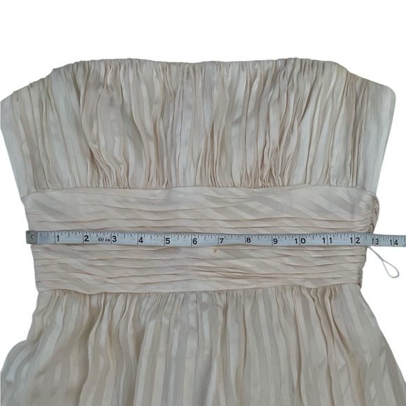 BCBGMaxAzria Strapless Off White Pleated Silk Mini Dress - Picture 8 of 15